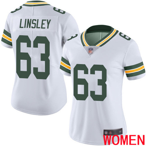 Green Bay Packers Limited White Women 63 Linsley Corey Road Jersey Nike NFL Vapor Untouchable